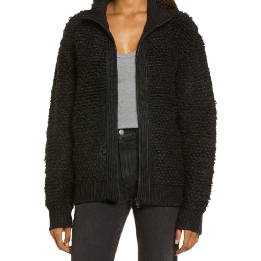 NWOT Treasure & Bond Loop Yarn Front Zip Cardigan Size Small
